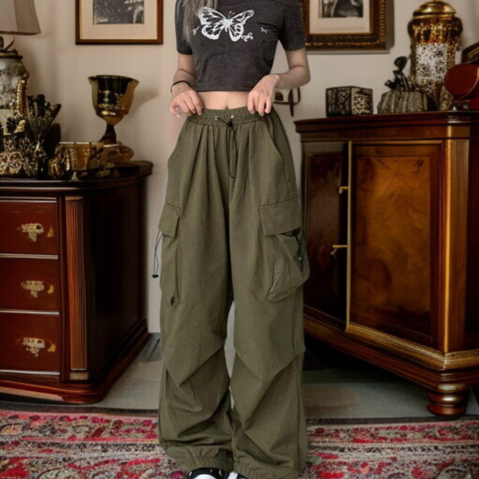 여름 와이드 팬츠 드롭 일자 조거 팬츠 캐주얼 팬츠 여 와이드 팬츠