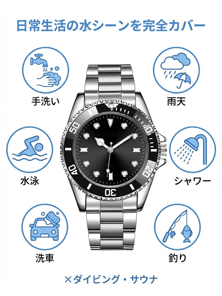 メンズラグジュアリーステンレスベルトウォッチ
