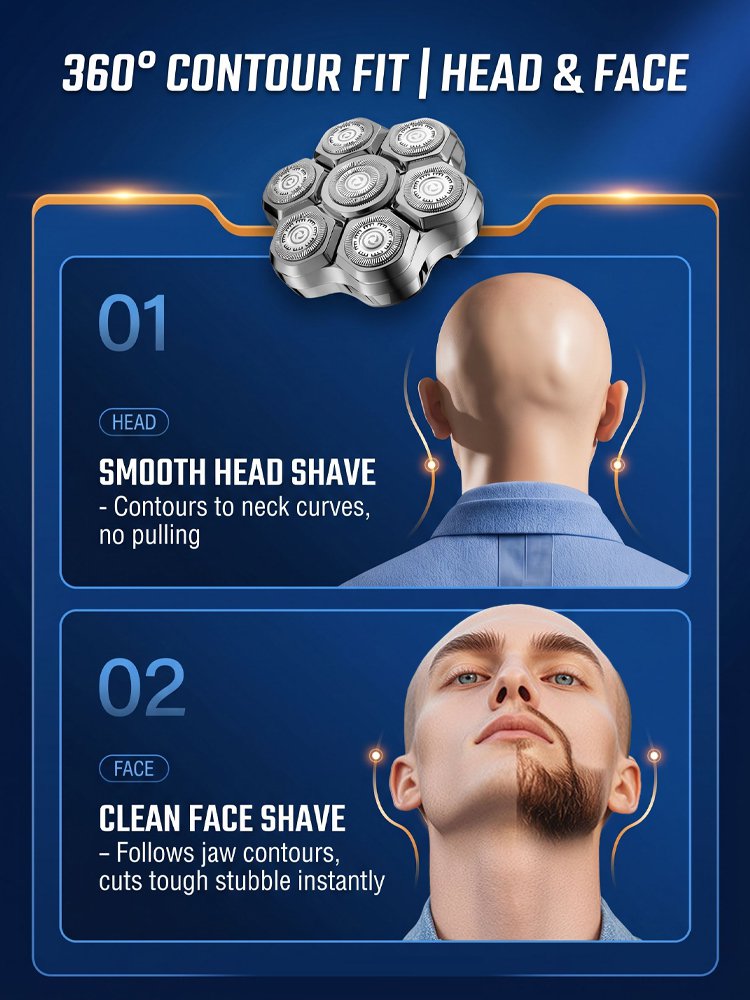 Seven-blade magnetic water-washable shaver