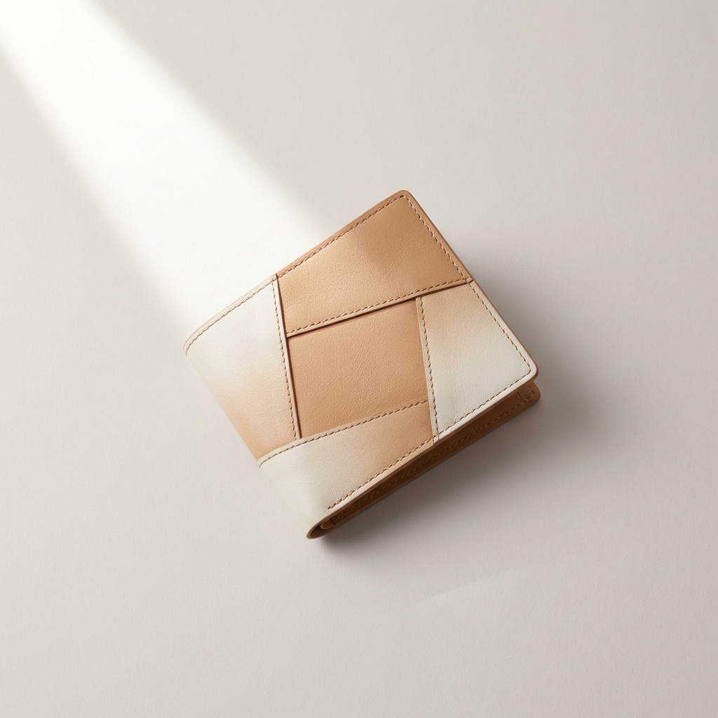 ミニマルなデザインの本革財布