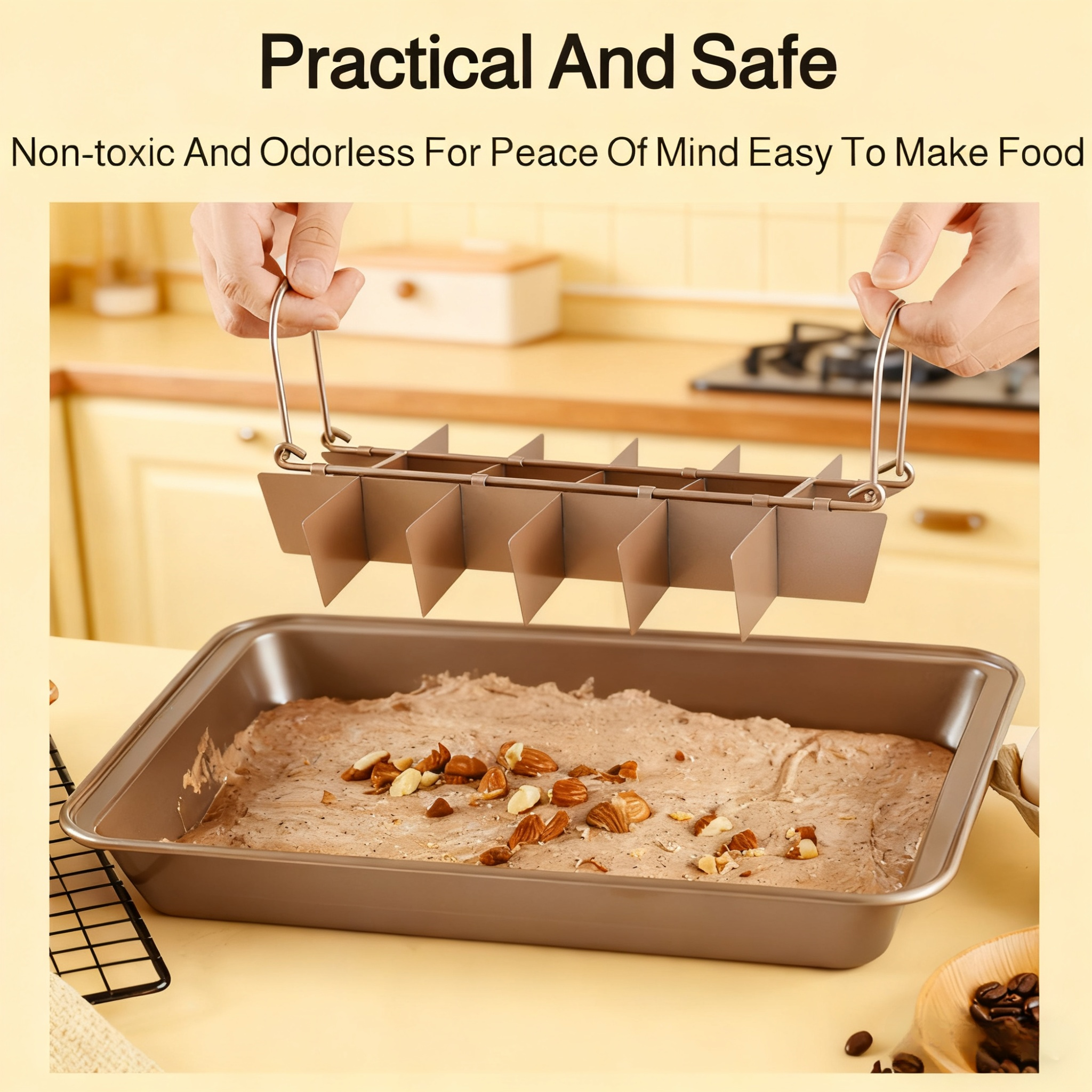 Close-up of Square Cake Pan with Non-stick Coating