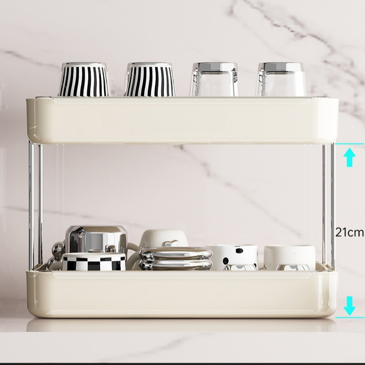 럭셔리 가정용 컵 정리 선반 거실 탁상 컵 홀더 물빠짐 트레이