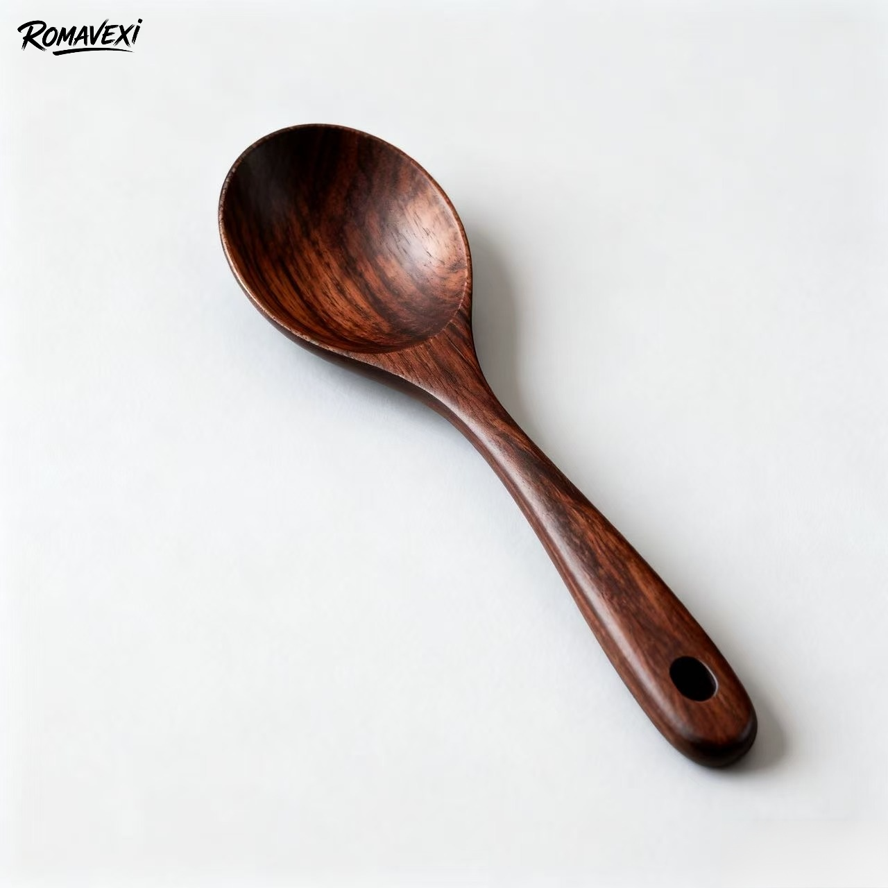 無垢材のスープスプーン、家庭用木製ライススプーン（10本）