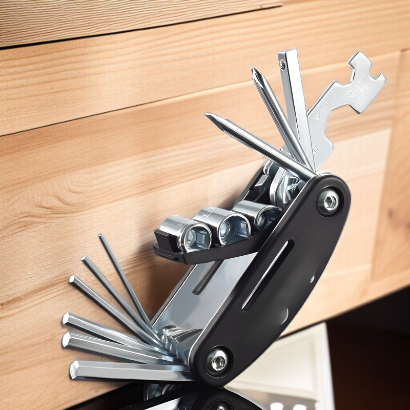 自転車修理ツール 16 in 1 ドライバーセット 多機能折りたたみ式六角レンチ プラムツール