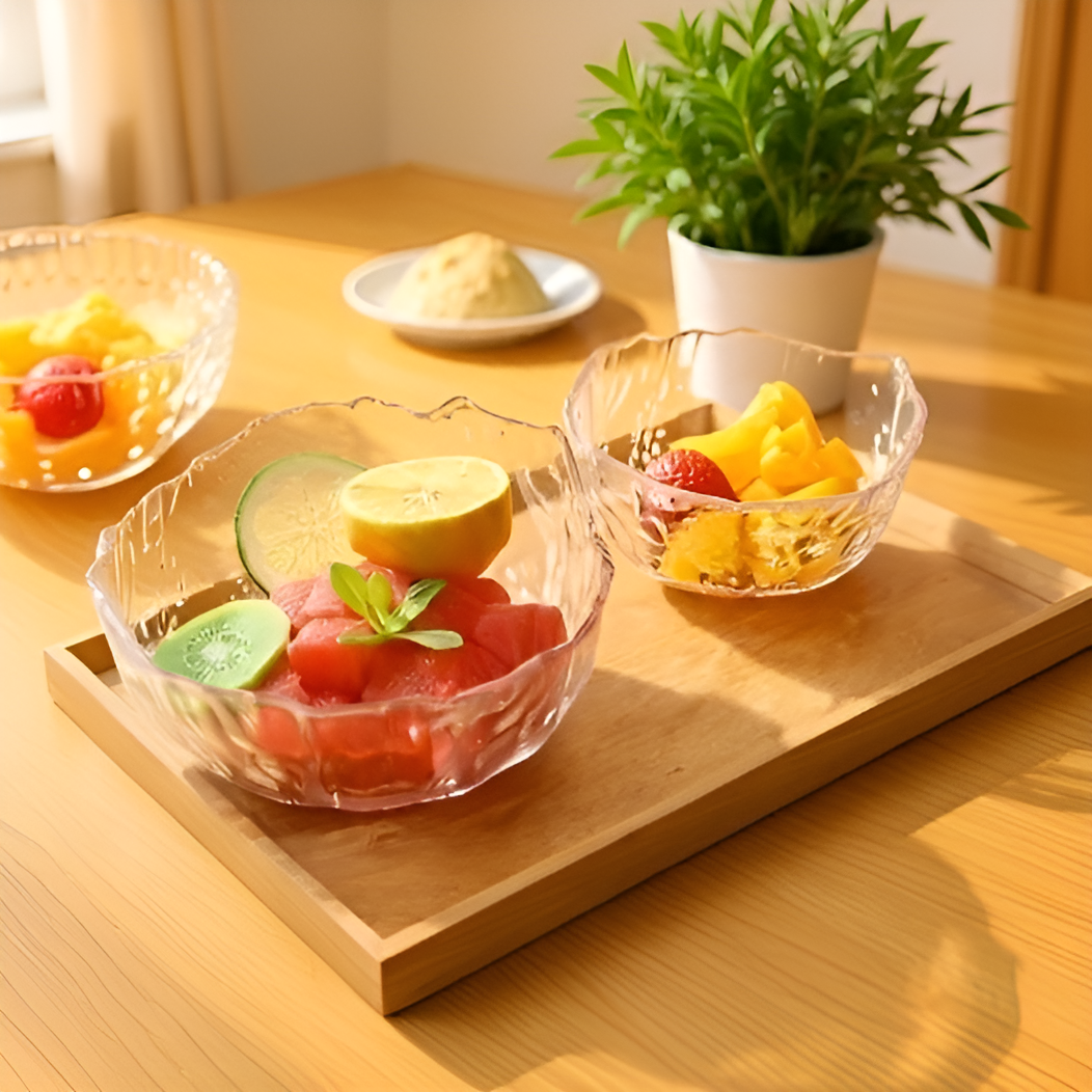 وعاء زجاجي شفاف للديكور وتقديم الطعام