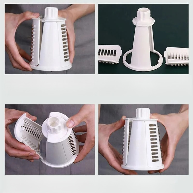 Hand-cranked vegetable cutter