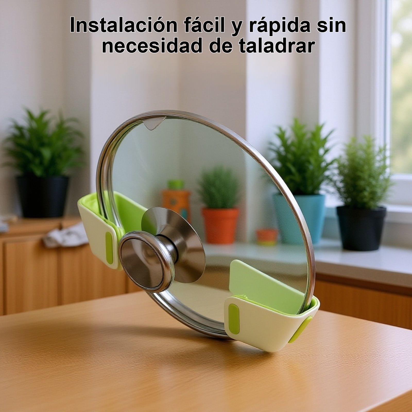 Estante para tapas de ollas de cocina sin taladro