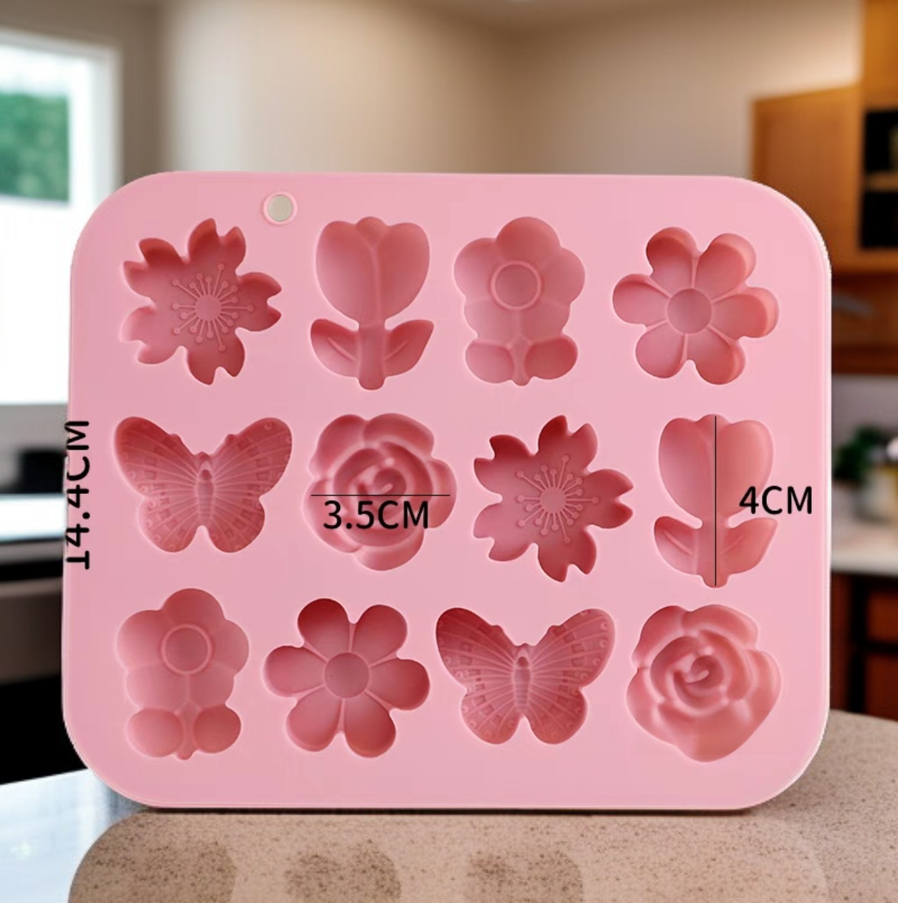 12連不同花朵蝴蝶造型矽膠模具