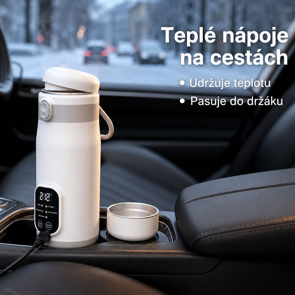 Přenosný USB ohřívací hrnek do auta, multifunkční hrnek s udržením teploty