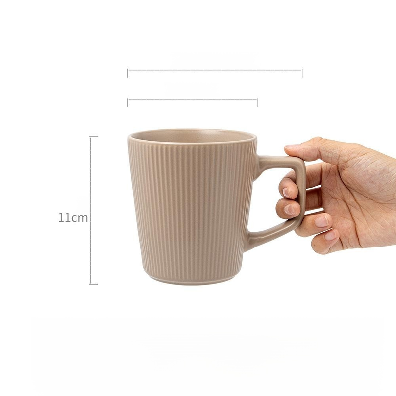 Home Use Large Capacity Embossed Ceramic Coffee Cup Water Cup