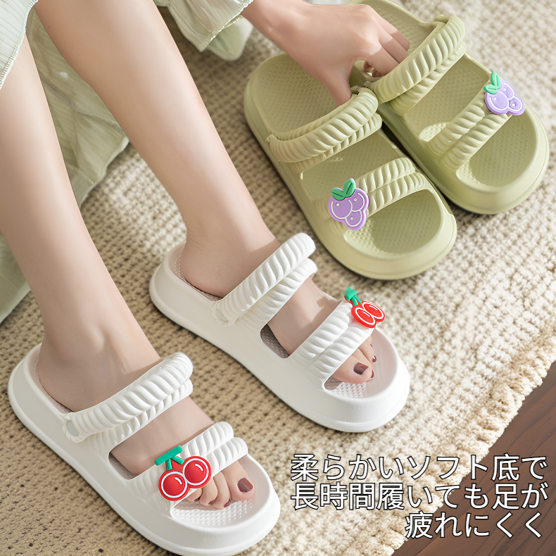 外出用ソフト底滑り止めサンダル レディースファッションミュール