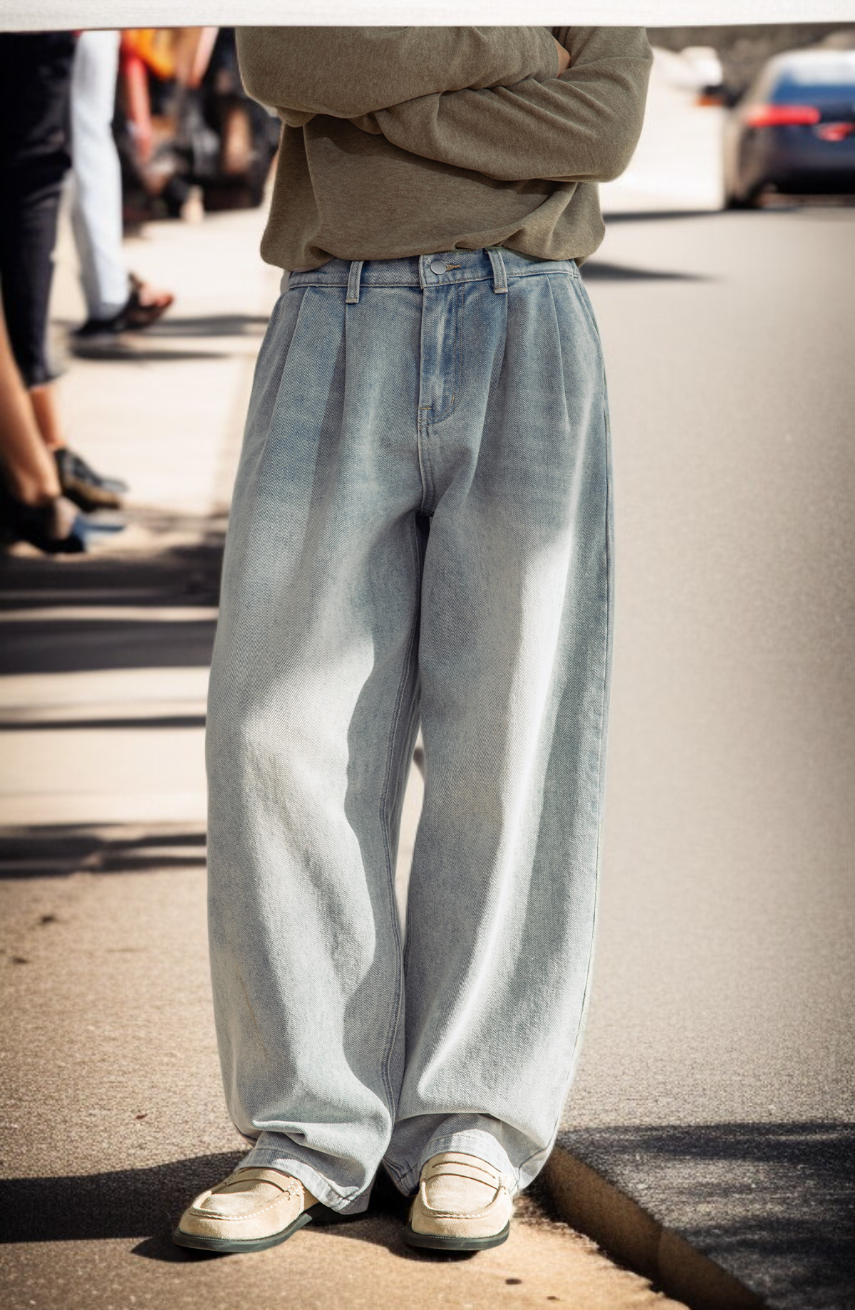 편안한 핏의 남녀공용 청바지