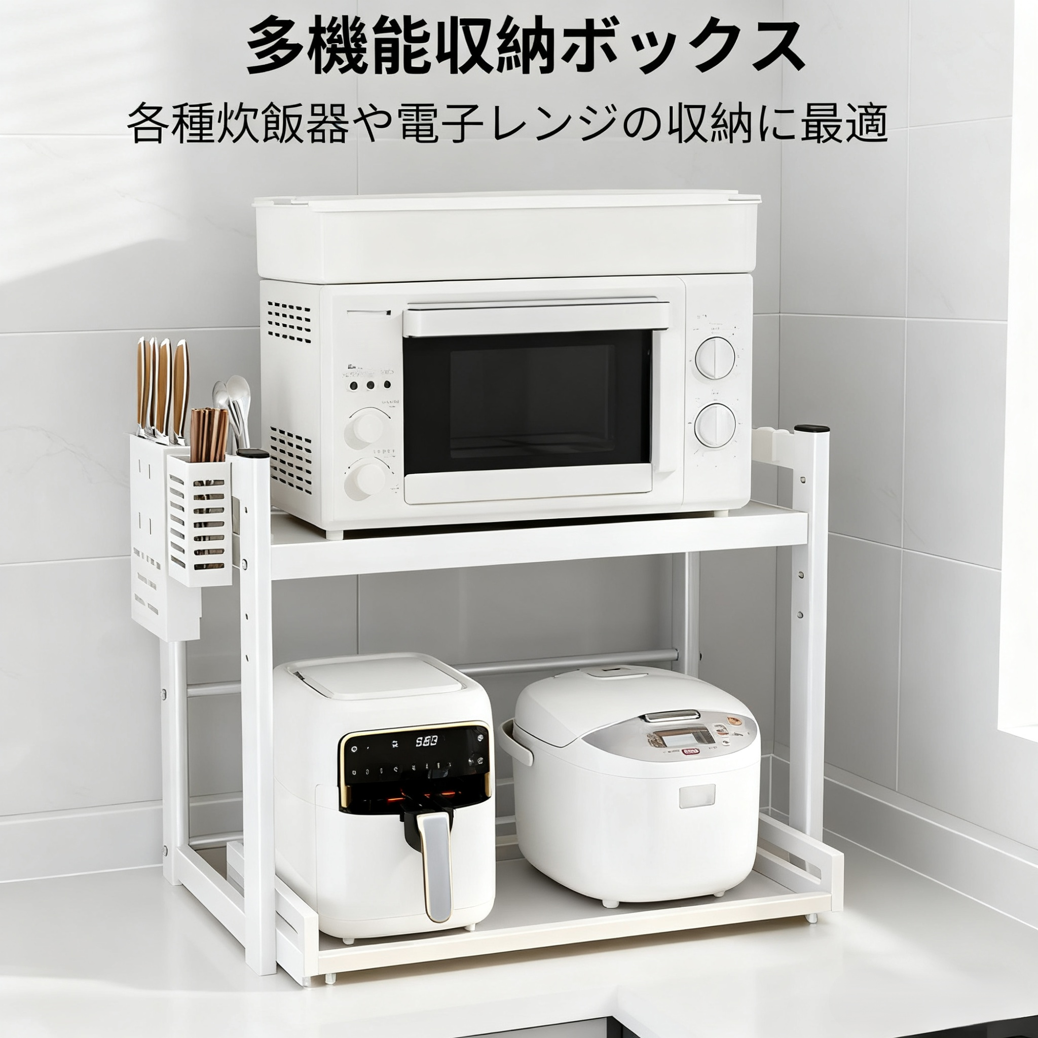 パンチフリーキッチンカウンター収納棚
