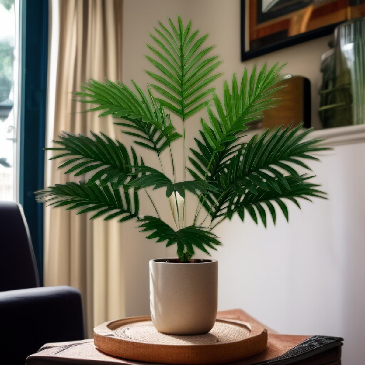 고급스러운 가구와 어울리는 시뮬레이션 식물