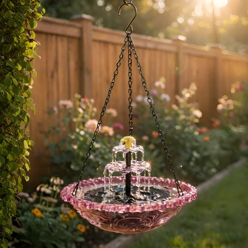 Hanging Outdoor Bird Feeder Decorative Bath Basin, Balcony Garden Hummingbird Feeder