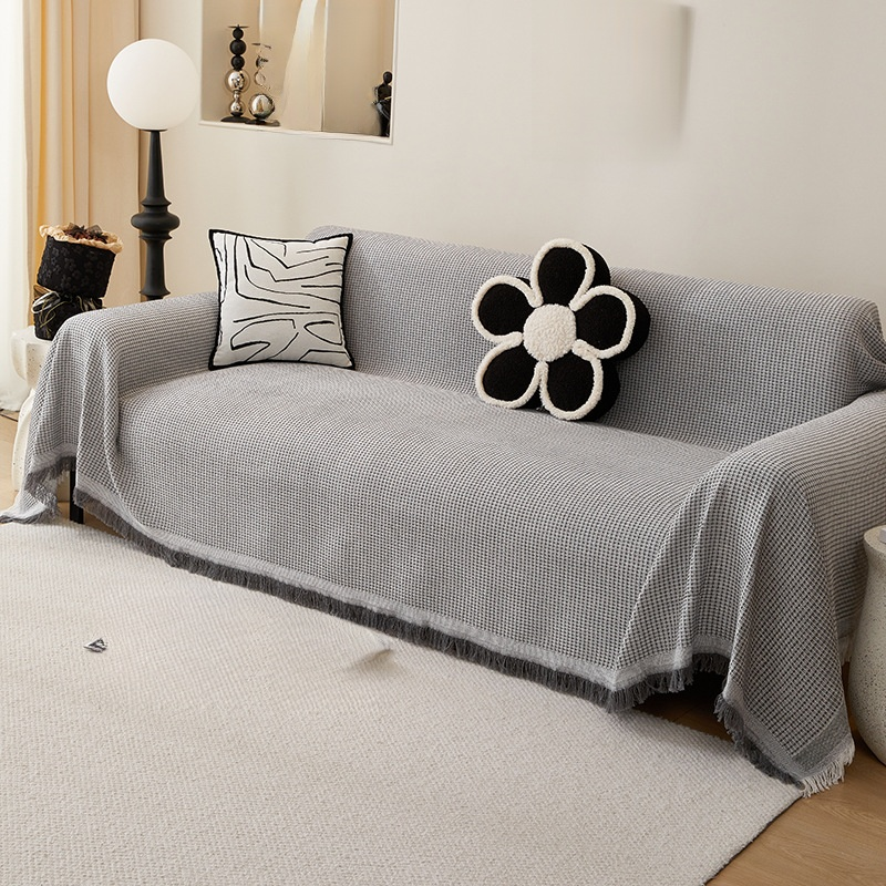 Cream Waffle Sofa Cushions