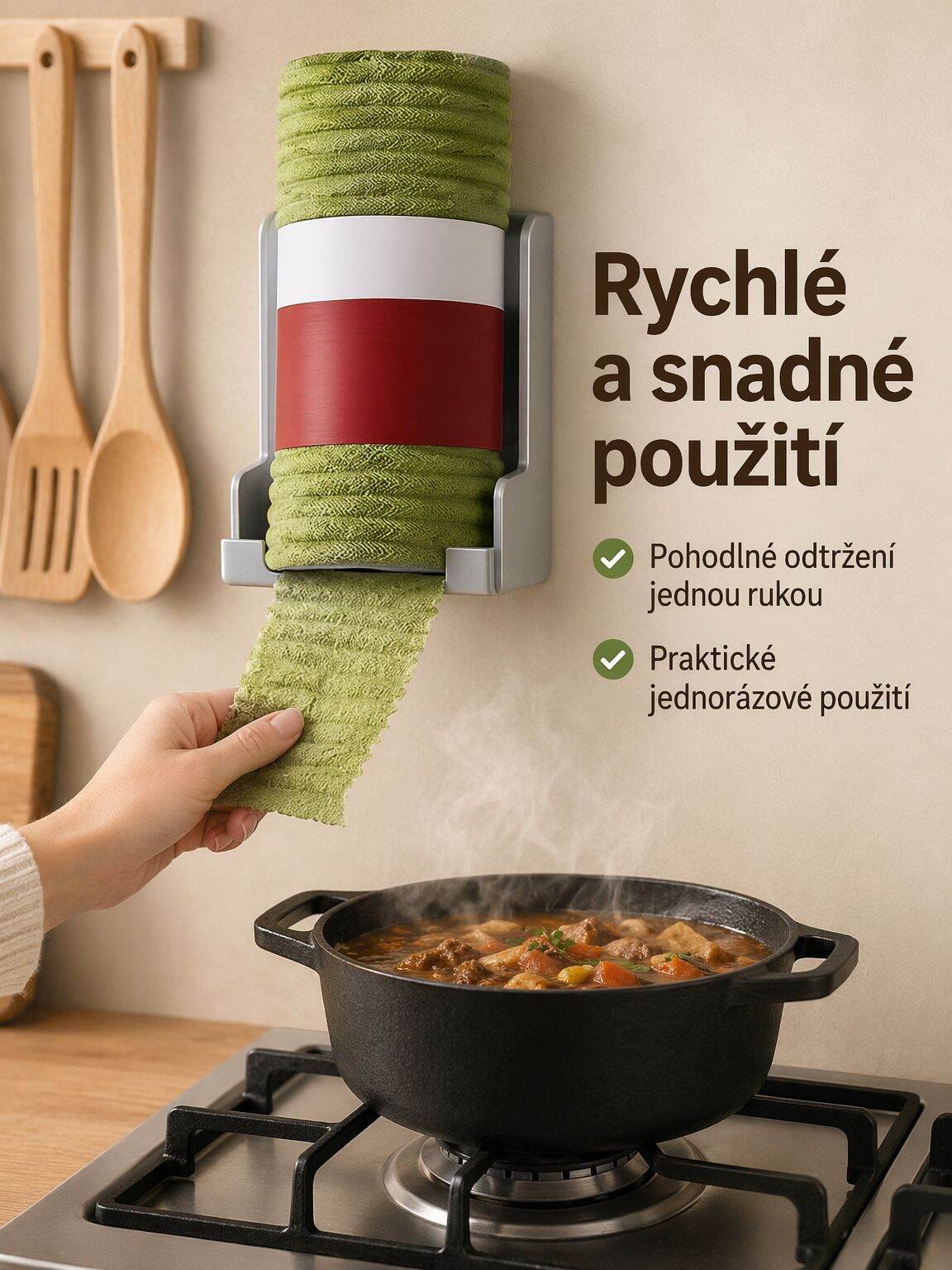 Jednoduché použití bambusové kuchyňské utěrky