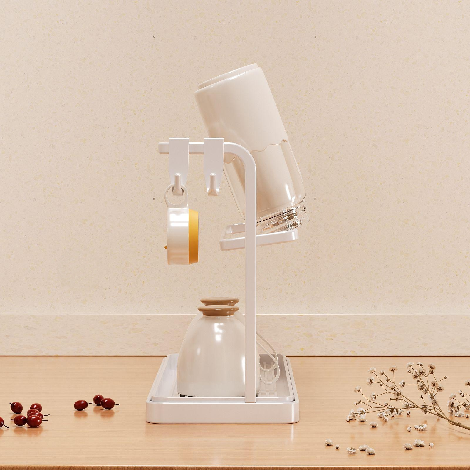 桌面雙層倒掛瀝水杯架