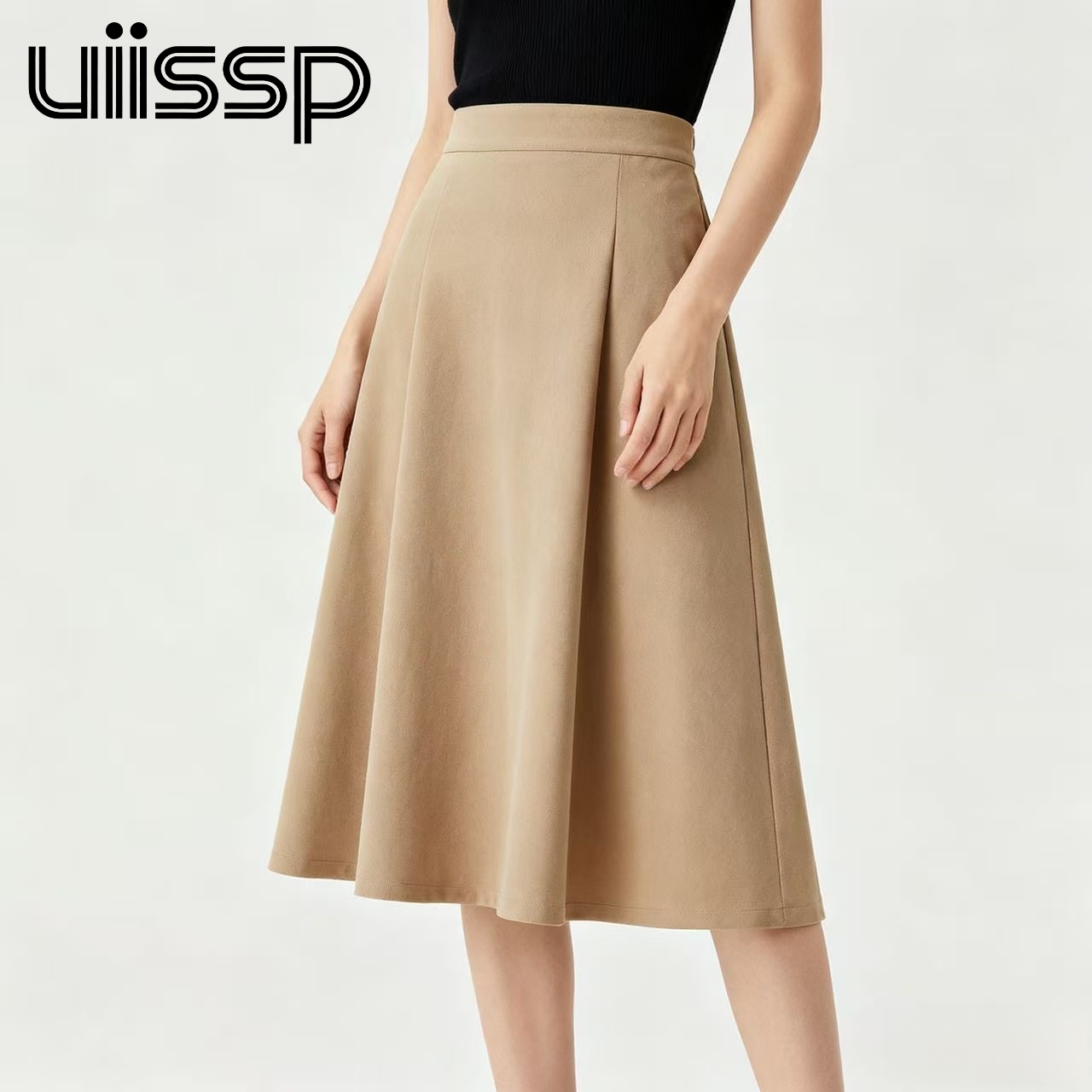 가을/겨울 신상품 엘라스틱 허리 슬리밍 A라인 스커트