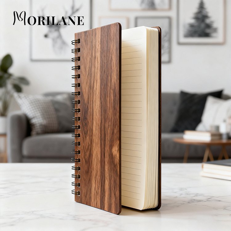 สมุดโน้ตลายไม้สำหรับจดบันทึกและวางแผนงาน