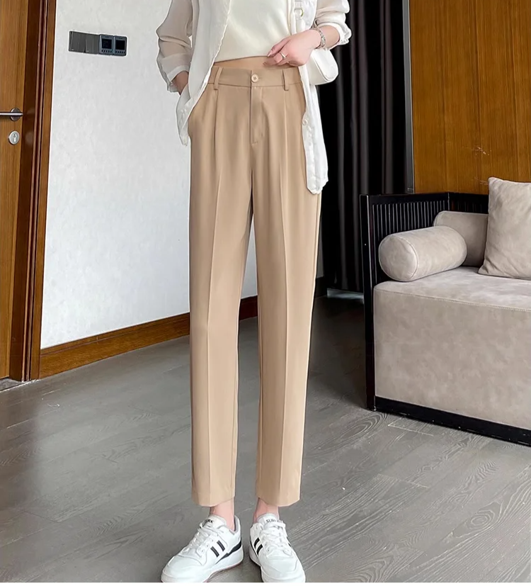 여성 하이웨스트 슬림 슬랙스 착용 샷