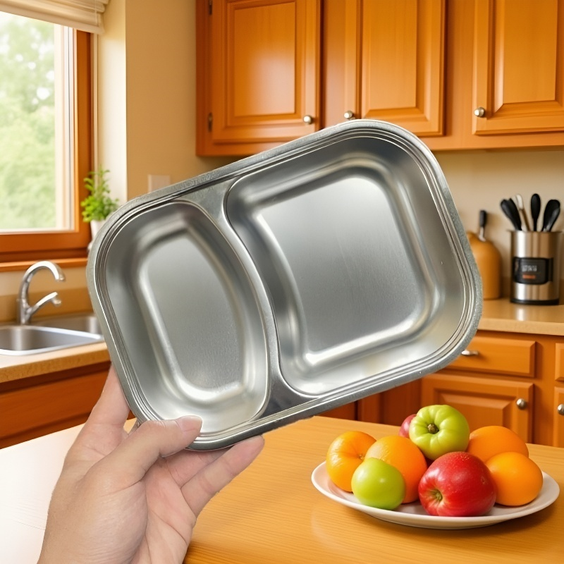 Plato de comida de acero inoxidable