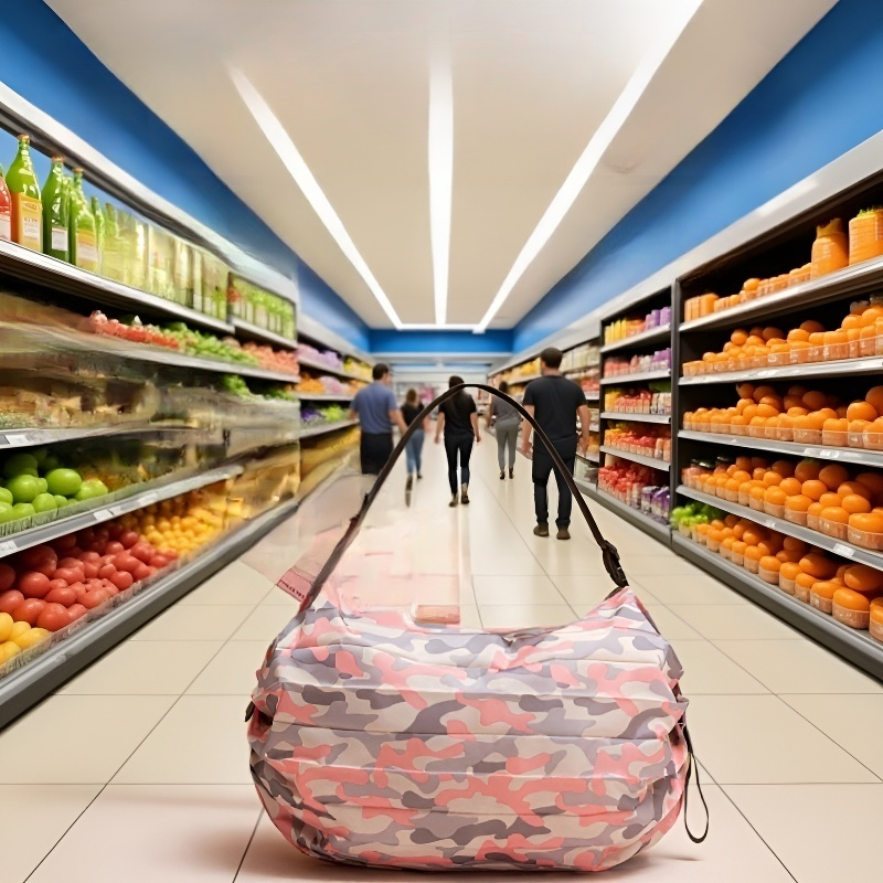 Große, tragbare Eco-Tasche, faltbar, für Damen und Herren, langlebig, Schulterriemen rutschfest