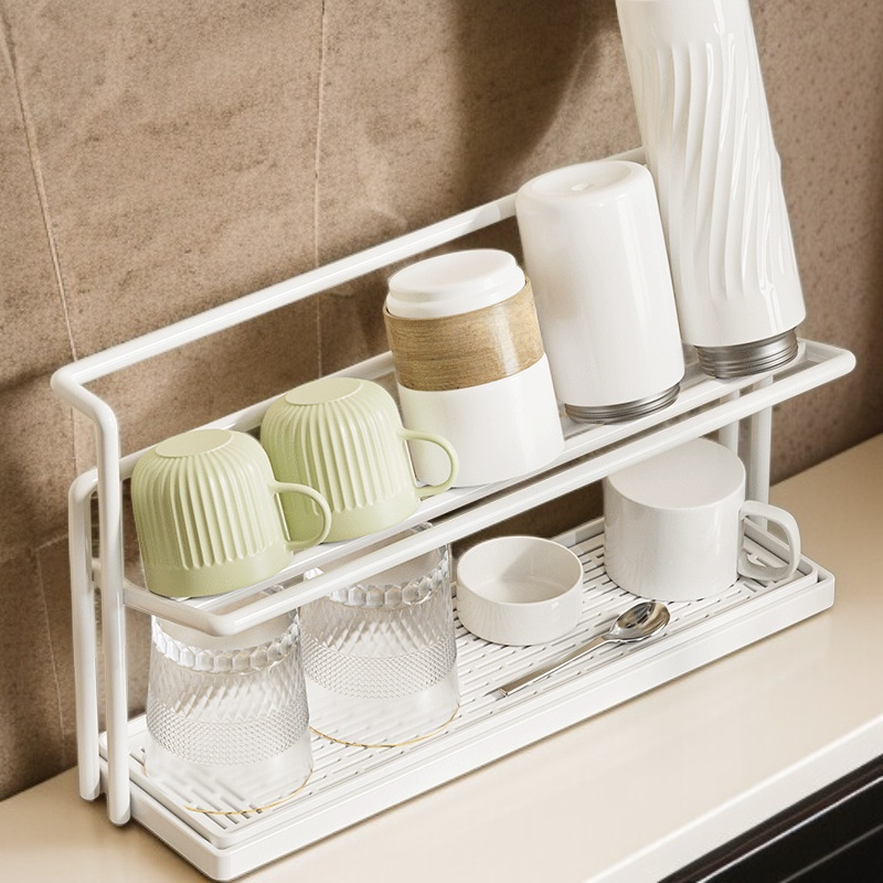 Portavasos de cerámica gruesa con drenaje y almacenamiento