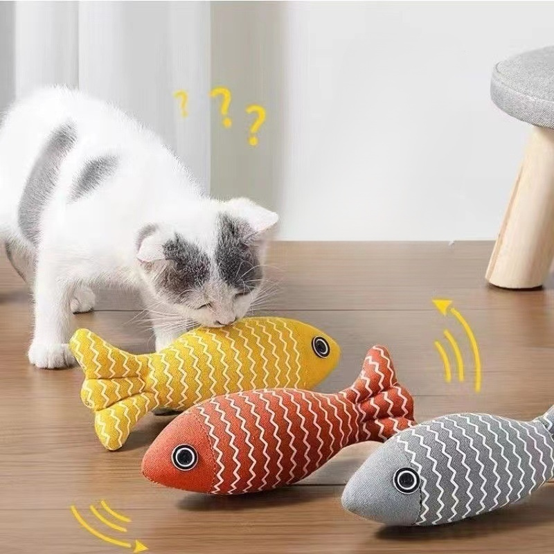 Cat toy striped simulation fish pet