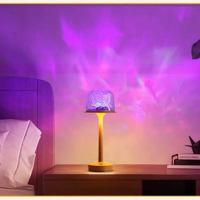 Decoración luminosa de ondas acuáticas