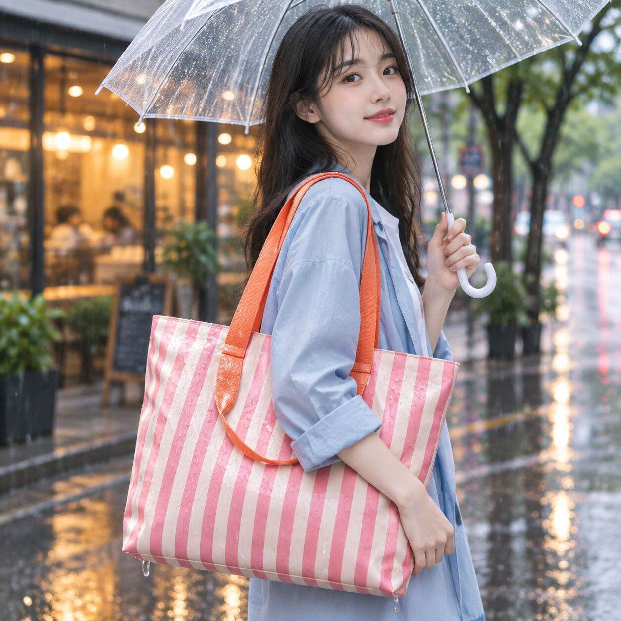 줄무늬 방수 대용량 여행용 수납 가방