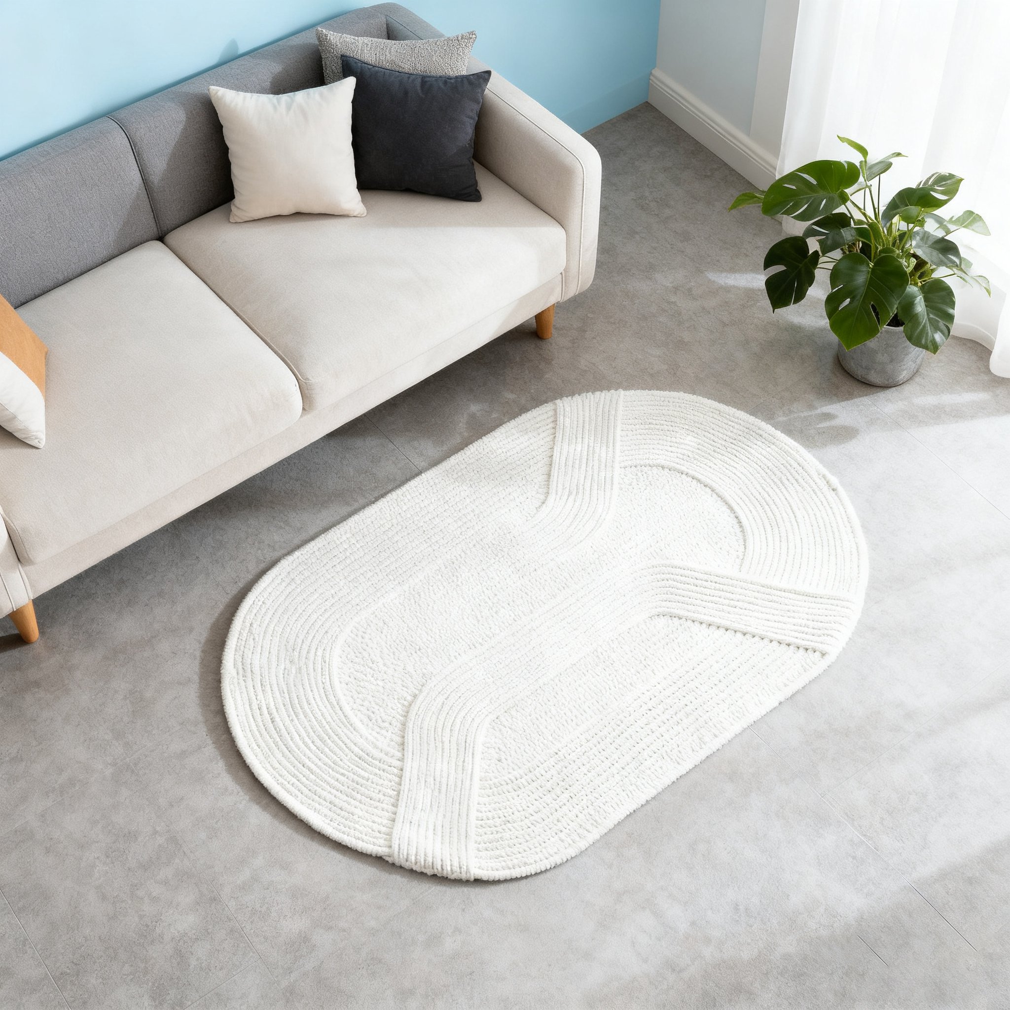 모던 인테리어에 어울리는 흰색 카펫