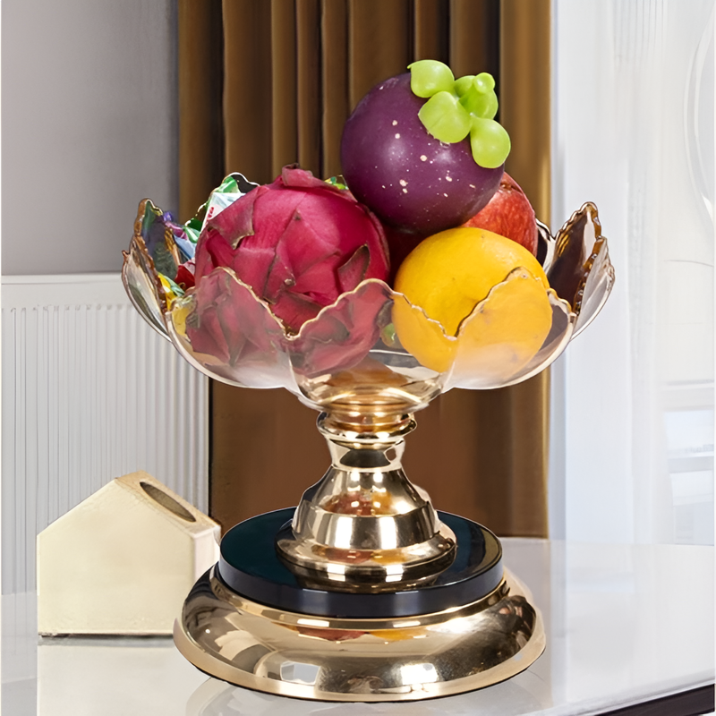 ถาดผลไม้แห้งหมุนได้ กล่องขนมคริสตัล ถาดผลไม้สำหรับห้องรับแขก