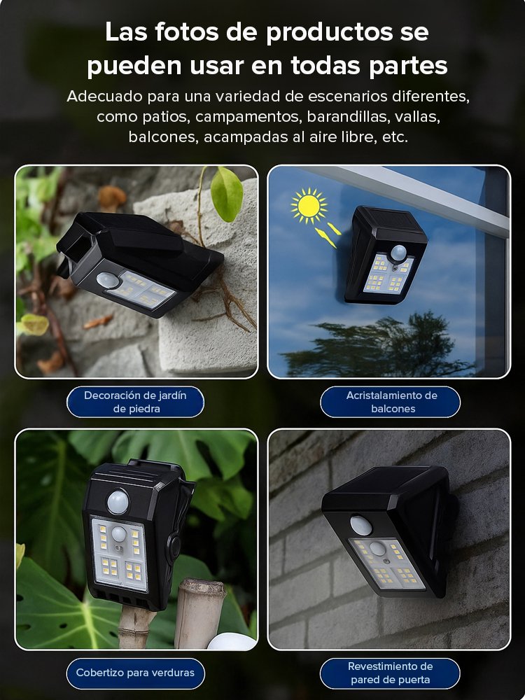 Lámpara solar de clip con sensor inteligente 