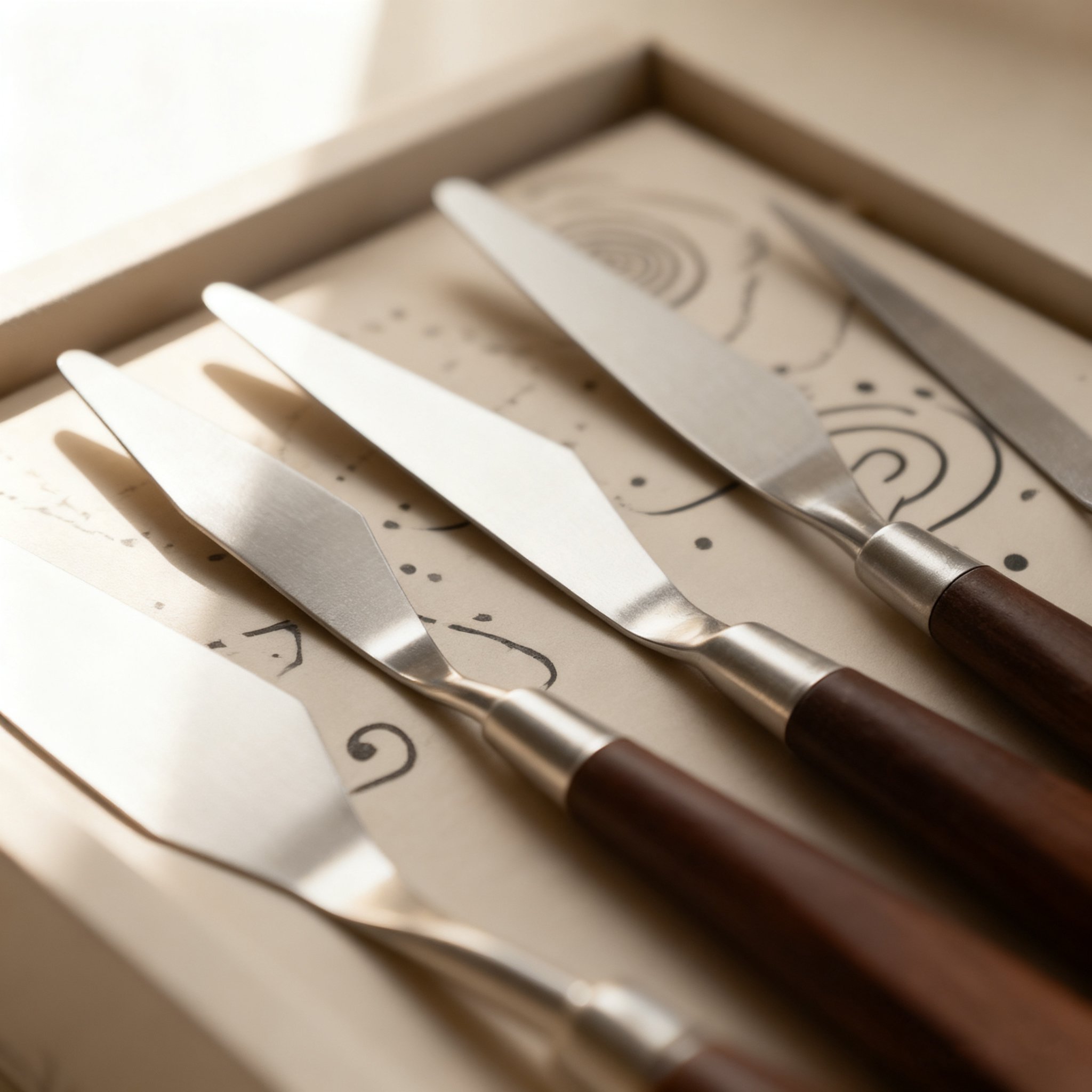 木製ハンドルアートパレットナイフ（2箱）