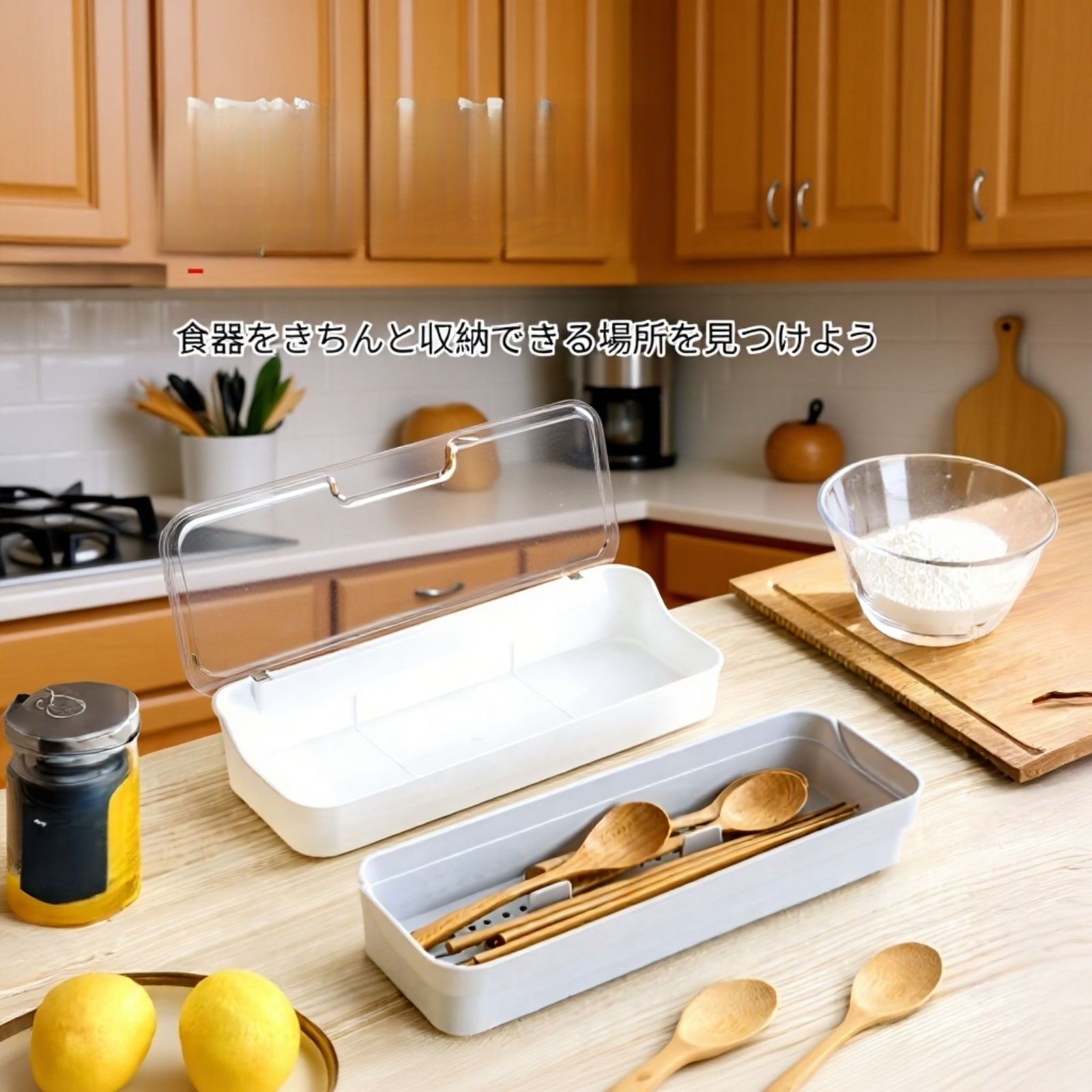 キッチン用箸ケース プラスチック製箸入れ収納ボックス