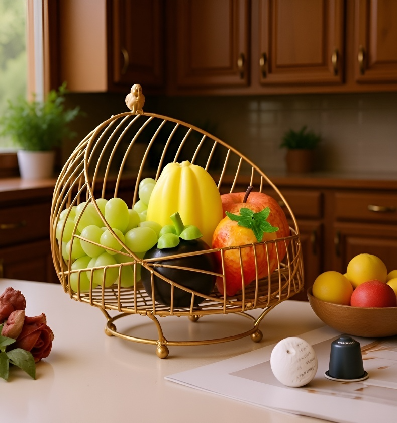 Elegáns gyümölcskosár nappali dizájn elemekkel