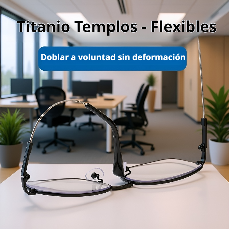 Gafas de lectura multifocales con montura de titanio ultraligera y gran marco