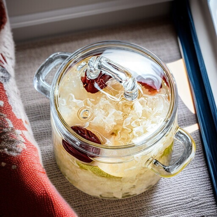Cocotte en verre borosilicate résistant à la chaleur pour soupe et œufs vapeur, usage domestique