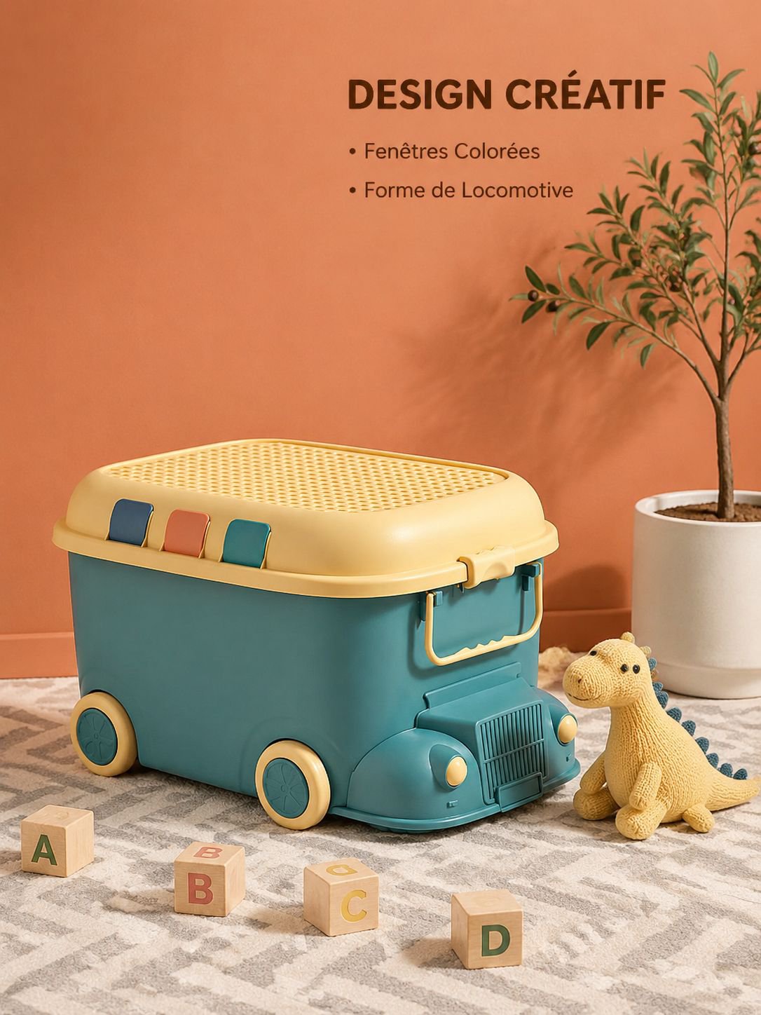 Boîte de rangement de jouets de Locomotive, boîte de rangement domestique, boîte de rangement de pet