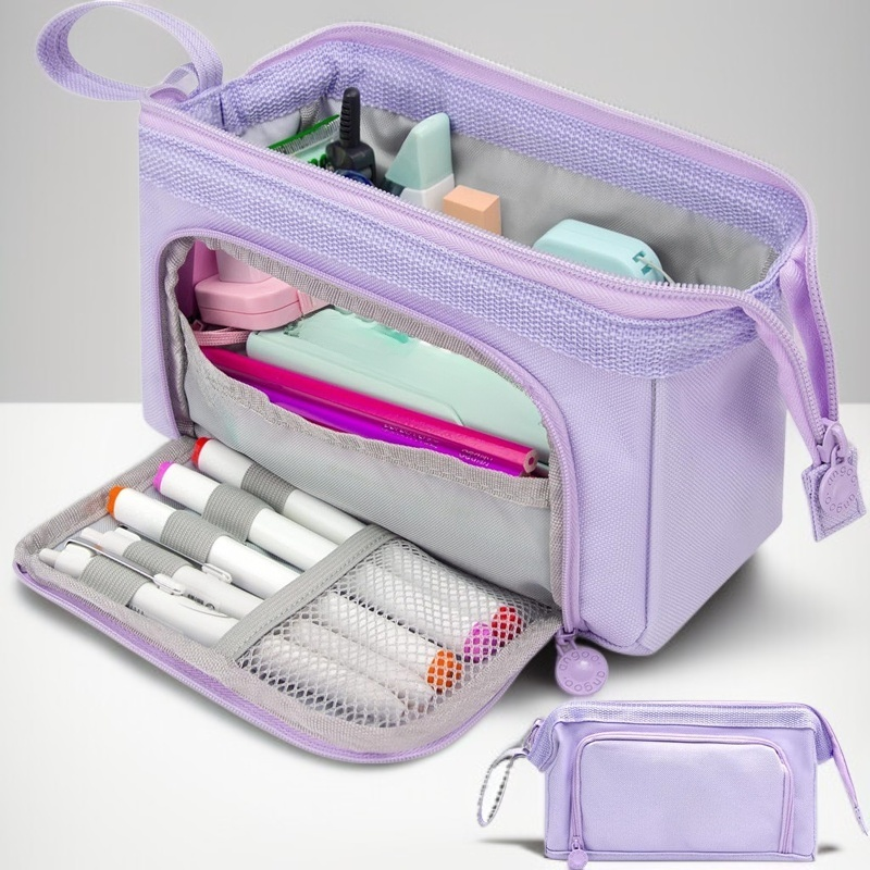 Large capacity portable pencil case