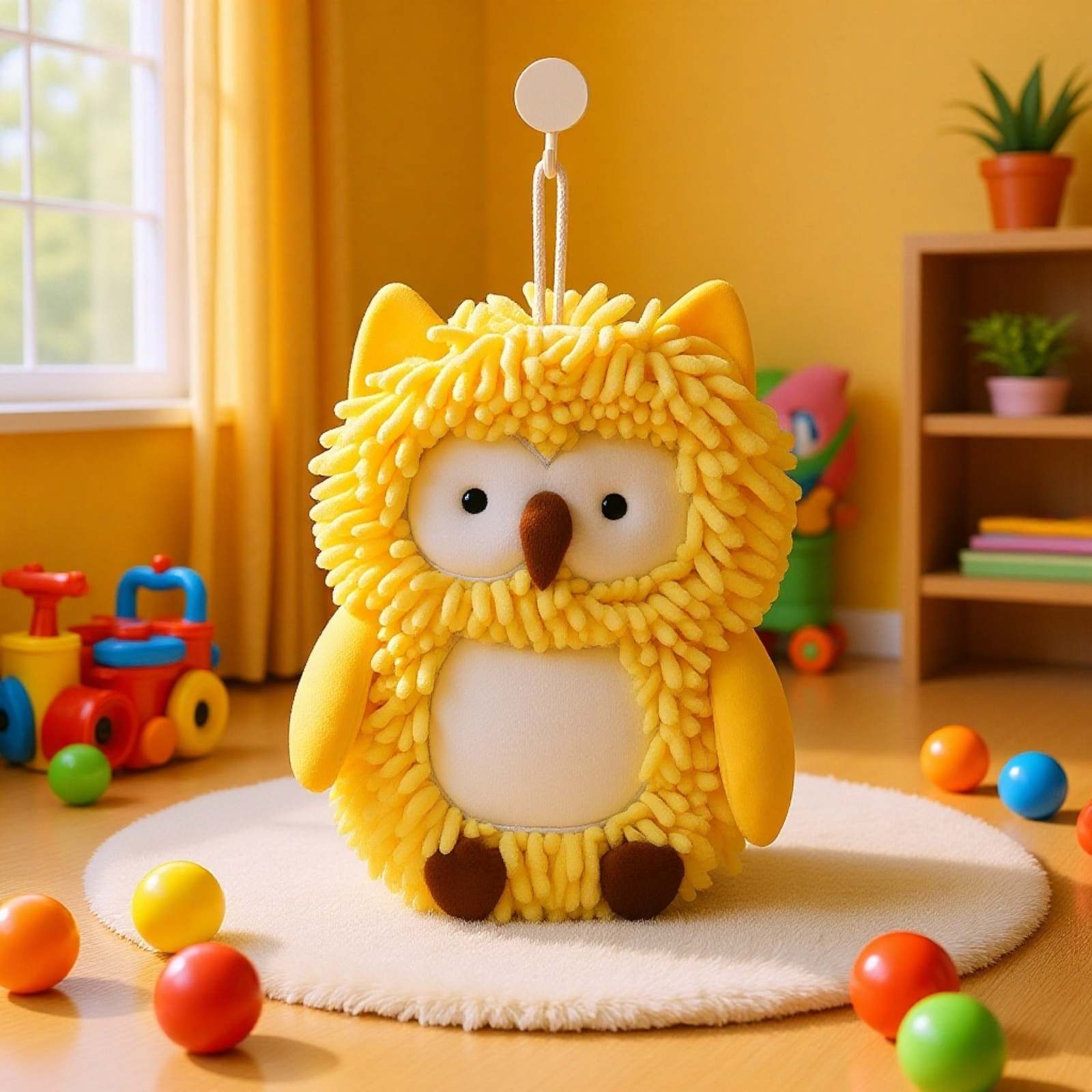 올빼미 셰닐 핸드 타월