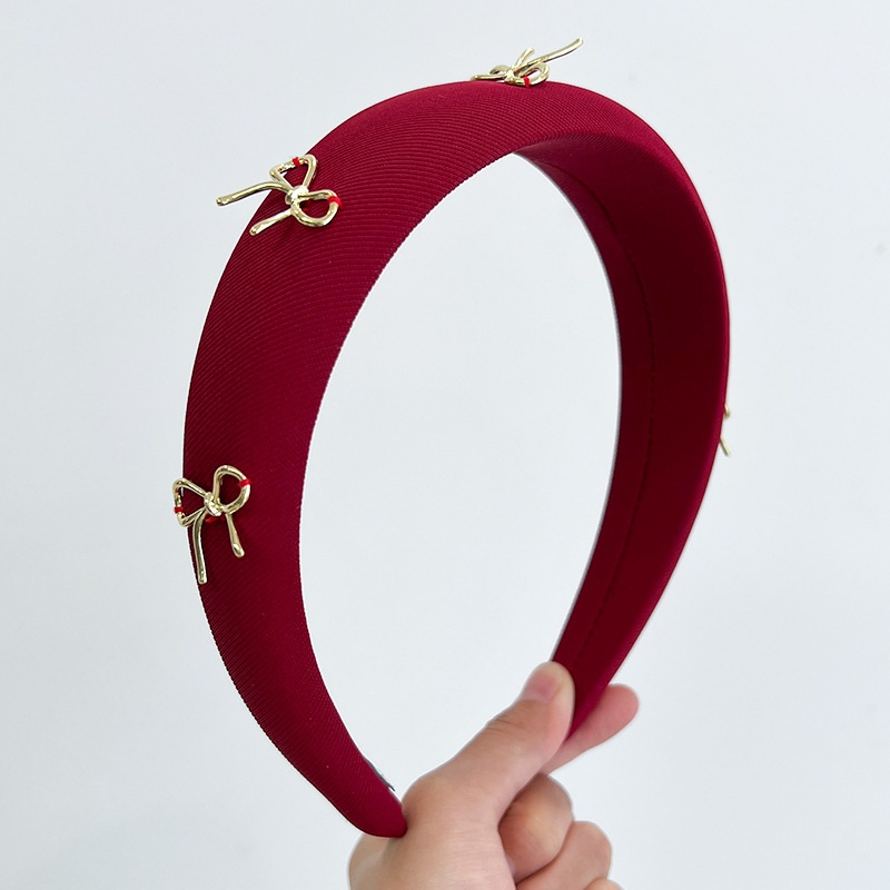 สีทึบ Bowknot คาดผมสำหรับผู้หญิง Bowknot เครื่องประดับผม