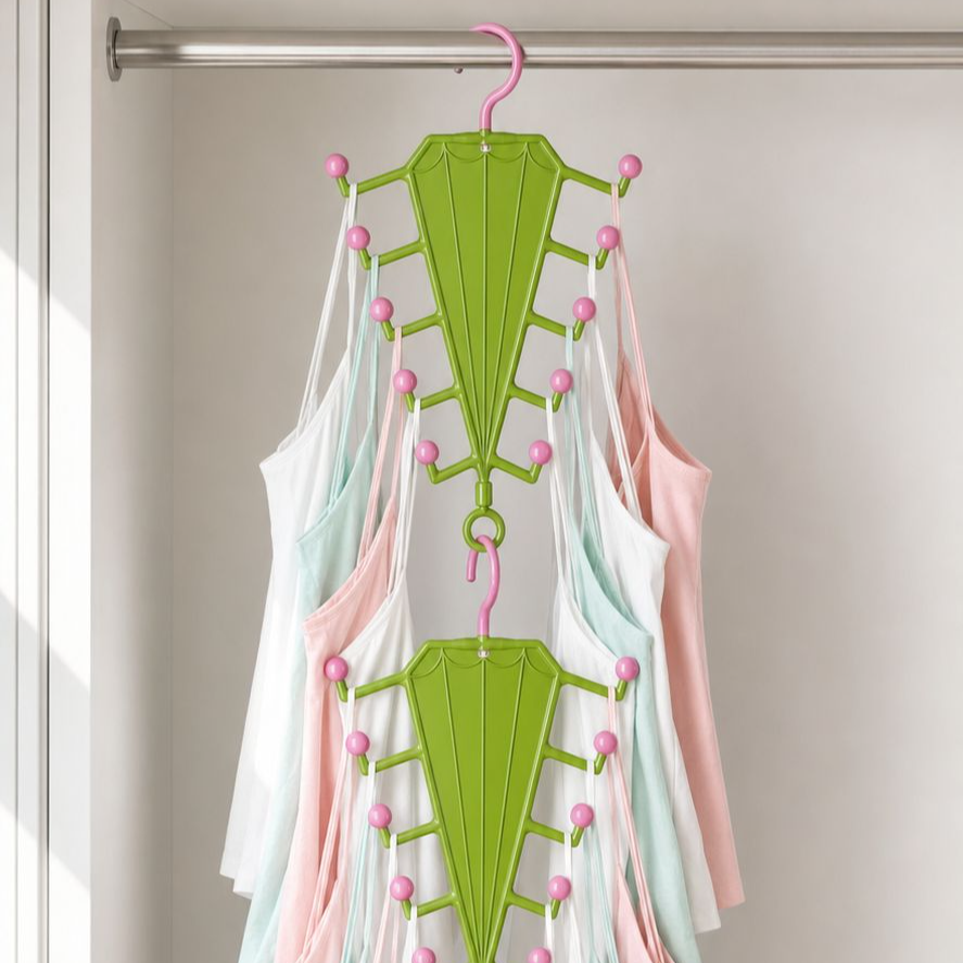 V-shaped double-sided clothes hanger storage rack