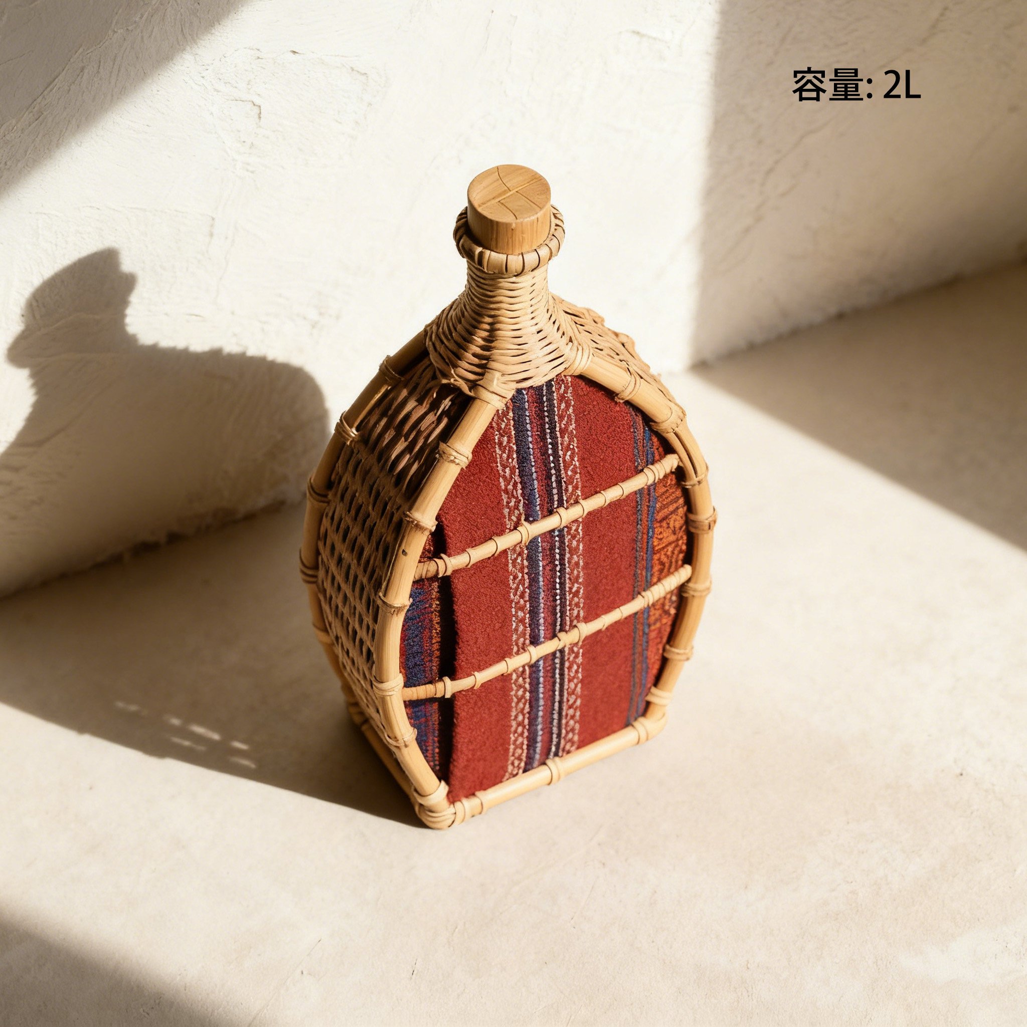 ナチュラルな素材感のラタン酒瓶