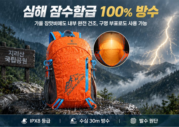 독일산 접이식 휴대용 방수 아웃도어 여행·등산 배낭