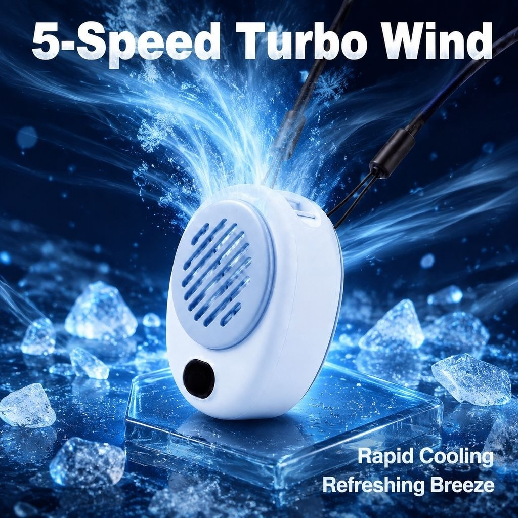 Aicool magnetic fan, small neckband, mini handheld, high speed, suitable for office, desktop, studen
