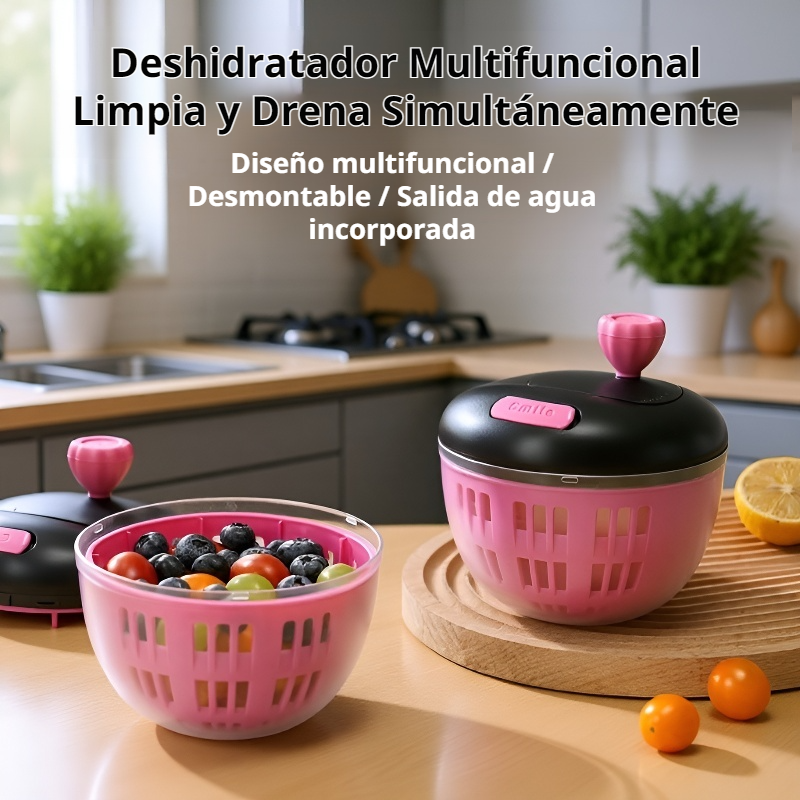 Centrifugadora manual para secar verduras y frutas