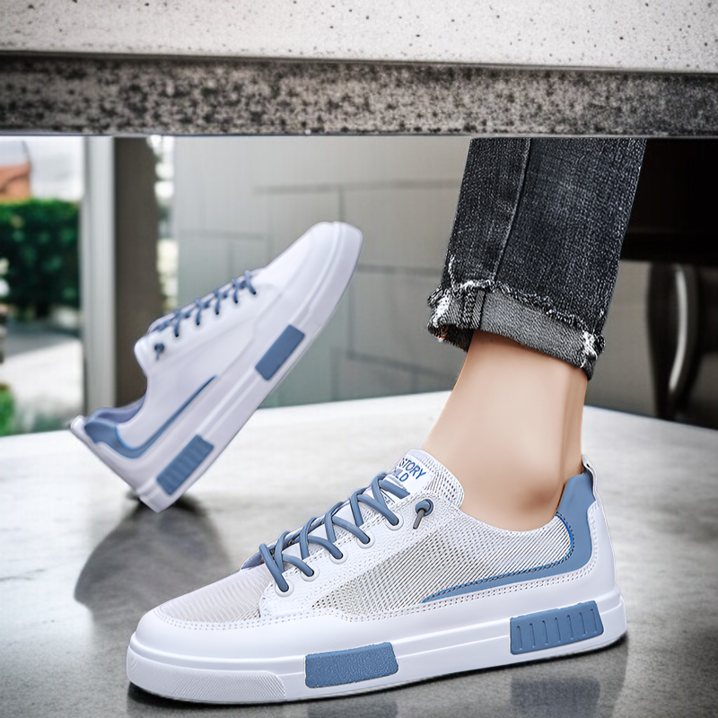 メンズ夏通気性2025新しいメッシュスポーツシューズ薄い中空メッシュシューズスポーツカジュアルホワイトスニーカー夏のトレンドシューズ