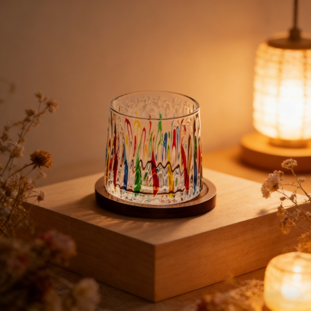 彩色手繪玻璃杯